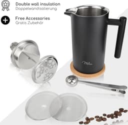 Roestvrij staal handmatige Franse Koffiepers - 350ml (2-Kopjes) - Koffiemachine — thumbnail 3