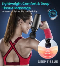 Massage Pistool Deep Tissue Massage Gun - Krachtige Spier Massager met 30 Snelheden - 8 Massagekoppen - LCD-aanraakscherm - Professioneel Spiermassagepistool — thumbnail 4