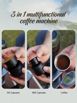 koffiezetapparaat - Draagbare koffiemachine - koffiemachine - 3-in-1 Koffiezetapparaat - Capsule - Espressomachine voor Dolce Gusto, Nes Capsules en Potkoffie — thumbnail 4
