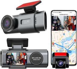 Dashcam voor Auto - 4K Dashcam - Dual Lens - 170° Groothoek - GPS - WiFi - Nachtvisie - 24H Parkeermodus - G-Sensor - 128GB Geheugenkaart inbegrepen - 6M RC Dashcam - Zwart — thumbnail 1