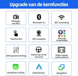 ESSGOO Android 15 Autoradio Geschikt Voor Opel Astra H Corsa C/D Meriva Zafira B - 4GB + 64GB - Draadloos Apple Carplay & Android Auto - 7-inch Touchscreen - GPS-Navigatie - Bluetooth & Wifi - Achteruitrijcamera - Microfoon - Dashcam — thumbnail 4