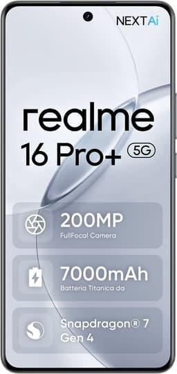 realme 16 Pro Plus 5G Grijs – 12GB+512GB | 200MP Camera | 7000mAh | 80W | IP69 | Snapdragon 7 Gen 4 — thumbnail 1