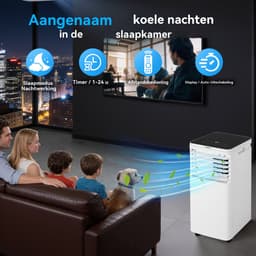 Glitzerlife - Mobiele Airco - Mobiele Airconditioner Aircooler - 9000 BTU Koelvermogen - Met Afvoerslang en Afstandsbediening - ABS Airconditioner voor Slaapkamer en Woonkamer - Wit — thumbnail 5