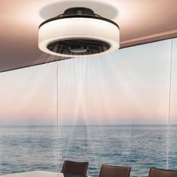 Glitzerlife -LED Plafond ventilator met verlichting – ventilator plafondlamp met afstandsbediening – Stille plafondventilator – Ø39,5 cm – dimbaar – timer – modern – voor slaapkamer, woonkamer en keuken — thumbnail 5