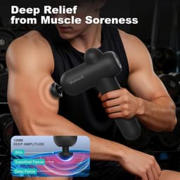 Draagbaar Mini Massagepistool voor Diepe Spierontspanning met 5 Koppen — thumbnail 3