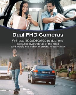 Dashcam Full HD 1080P voor Voor, Achter en Interieur — thumbnail 5