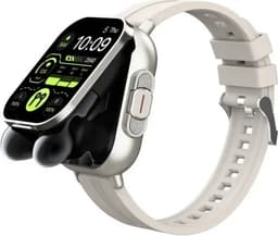 DrPhone DualX Duo2 - Smartwatch met Ingebouwde Oordoppen - Bluetooth 5, NFC, Gezondheidsmonitoring & Automatisch Opladen - Wit — thumbnail 2