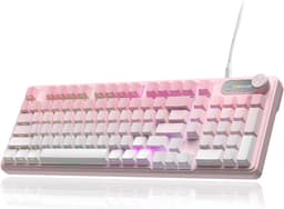 Furycube IP98 PRO - Mechanisch-Feeling Gaming Toetsenbord - 98 Toetsen - RGB Verlichting - Draadloos & Bedraad - 5000mAh Batterij - Roze — thumbnail 1