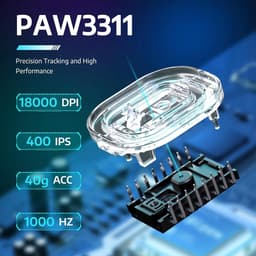 ATTACK SHARK R1 - Superlight Gamingmuis - 59g Ultralicht - PixArt PAW3311 Sensor - BT & 2.4G Draadloos & Bedraad - 6 Instelbare DPI Tot 18000 - 65 uur Batterij - Wit — thumbnail 2