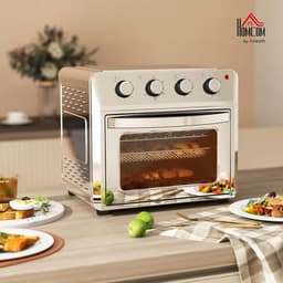 Mini Heteluchtoven met 24L Inhoud en 1600W Vermogen - RVS Zilver — thumbnail 3