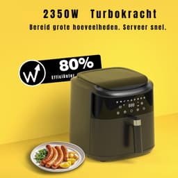 Florixa® Airfryer XXL - Mini-oven - Heteluchtfriteuse - 9L - 9 Programma's - Zwart - 31cm x 31cm x 32cm — thumbnail 4