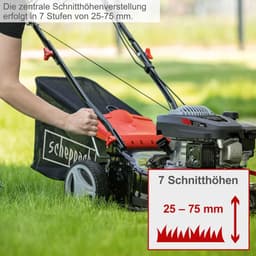 Benzine Duwmaaier - Loopmaaier Gazon - Kleinere Tuinen - Zelfaandrijving Grote Wielen - 42 cm Maaibreedte - Rood Zwart — thumbnail 2