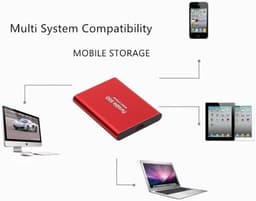 Draagbare SSD - Externe Opslag - Snelle Data Transfer - Schokbestendig Ontwerp - 2 TB Capaciteit - Rood — thumbnail 5