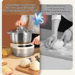 Elektrische Deegmenger - Deegmaker Keuken - Bakken Brood Croissants - Intelligent Touchscreen Timer - 5L Capaciteit — thumbnail 4