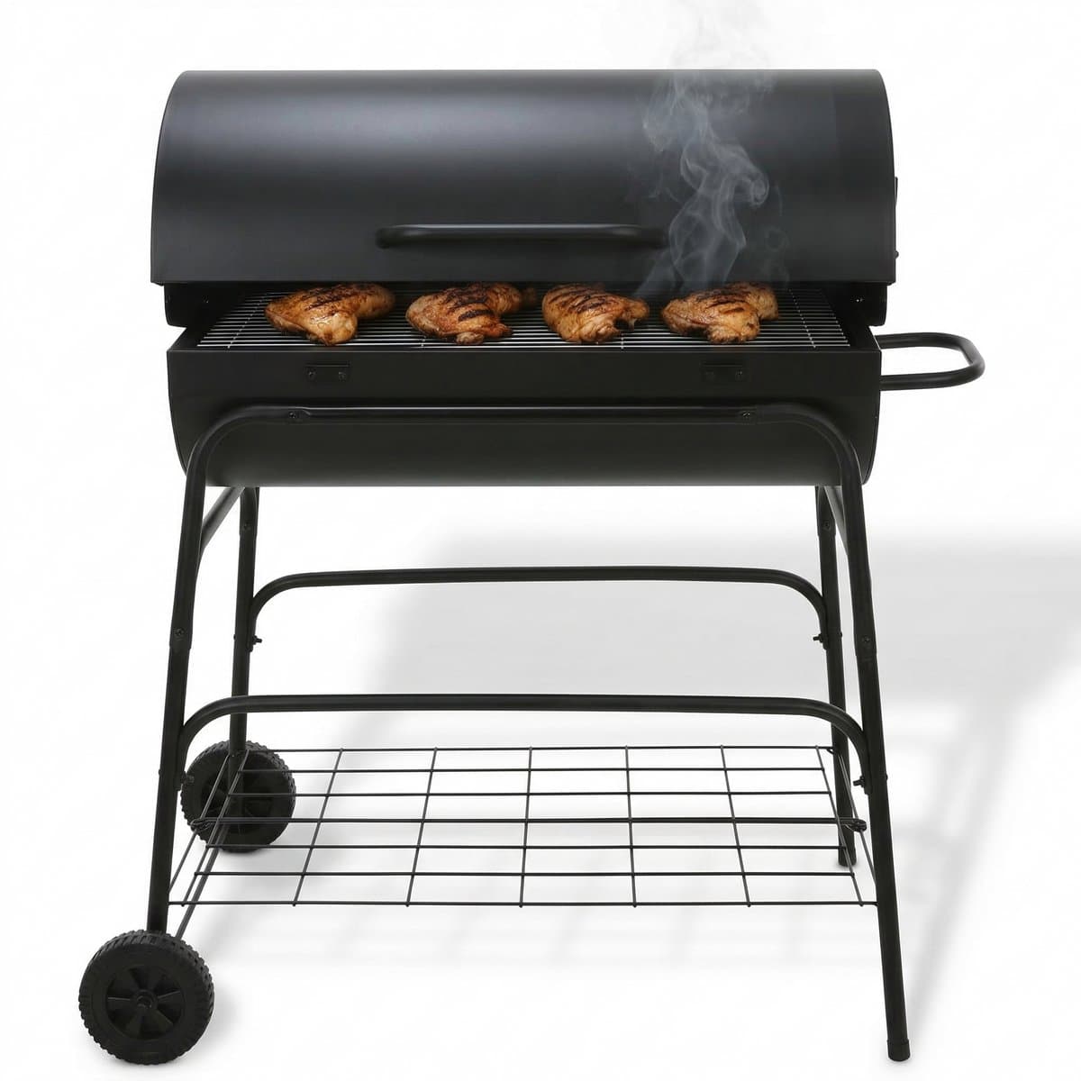 Lomera Cilinder BBQ - Houtskoolbarbecue - Houtskool BBQ - Verrijdbare BBQ - BBQ op Wielen - Barbecue op Wielen - Cilinder Barbecue - Verrijdbare Houtskoolbarbecue - Houtskoolbarbecue op Wielen — afbeelding 1