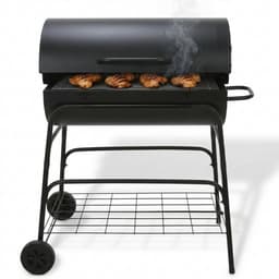 Lomera Cilinder BBQ - Houtskoolbarbecue - Houtskool BBQ - Verrijdbare BBQ - BBQ op Wielen - Barbecue op Wielen - Cilinder Barbecue - Verrijdbare Houtskoolbarbecue - Houtskoolbarbecue op Wielen — thumbnail 1