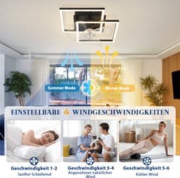 NETTLIFE Plafondventilator met Verlichting LED - Stil - Met Afstandsbediening - Zwart - 3000-6500K Dimbaar - Modern - 6 Standen - DC-Motor - Timer - Voor Slaapkamer — thumbnail 3