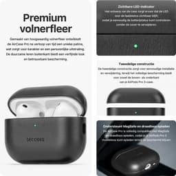 DECODED Leren Hoesje voor AirPods Pro 3 - Airpods Pro 3 Case - Premium ECCO-leer - Geschikt voor Magsafe - Draadloos Oplaadbaar - Indicatie Lampje - Krasbestendig - Zwart — thumbnail 2