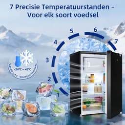 CHiQ CTT107BC - Tafelmodel Koelkast Met Vriesvak - 107 Liter - C Label - 37dB - Compact Zwart Design - 12 Jaar Garantie op Compressor — thumbnail 4