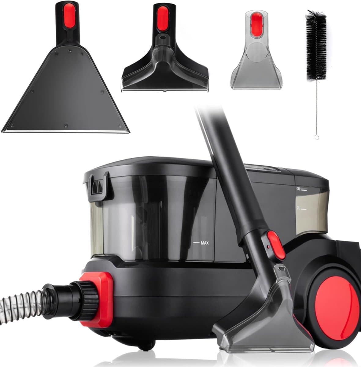 Nexvo® Tapijtreiniger machine - Tapijtreiniger - Tapijtreiniger apparaat - Zwart/Rood - ‎52cm x 28cm x 29cm — afbeelding 1
