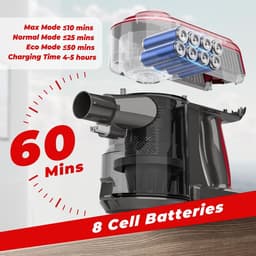 Draadloze Stofzuiger 45 kPa Zuigkracht – Steelstofzuiger & Handstofzuiger – 60 Min Accu – Lichtgewicht – Anti-Klit Borstel – Voor Dierenharen & Harde Vloeren — thumbnail 3