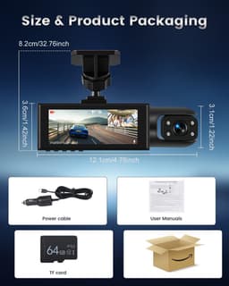 Dual Dashcam met 1080p Full HD en Interne Camera voor Volledige Bescherming — thumbnail 3