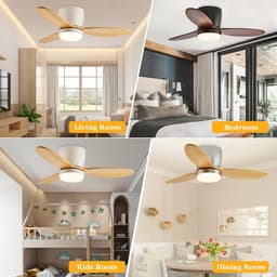 Plafondventilator met Licht - Ventilatorlamp - Kamers Koel Houden - 6 Snelheden Instelbaar - 132CM Diameter — thumbnail 5