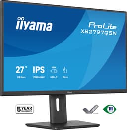 iiyama ProLite XB2797QSN-B1 - 27 inch - QHD - IPS - USB-Hub (4x) - Verstelbaar - USB-C Dock — thumbnail 1