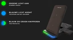 3 in 1 Foldable Wireless Charger geschikt voor Apple iPhone / Apple Watch / AirPods - Oplader draadloos - iPhone Oplader met kabel - USB A naar USB C - Opvouwbaar Docking station - Vouwbaar Oplaadstation - GSM lader Qi station — thumbnail 3