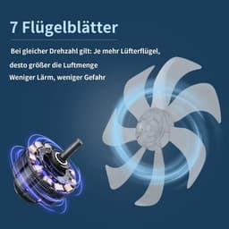 Glitzerlife - Plafond ventilator met verlichting - Dimbare LED ventilator lamp plafond - Stille plafondventilator Afstandsbediening - Zomer winter functie - Acryl design - Ø66cm - Wit — thumbnail 3