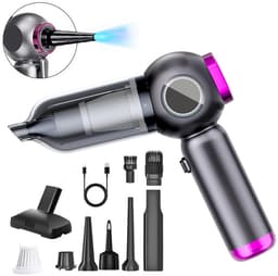 Auto Stofzuiger Draadloos - Kruimelzuiger - Handstofzuiger - Kleine Stofzuiger - Draadloze Stofzuiger - Air Duster Auto Stofzuiger Nat en Droog - Zwart — thumbnail 3