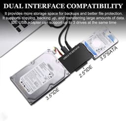 USB 3.0 naar SATA en IDE-adapter met stroomschakelaar voor harde schijven — thumbnail 5