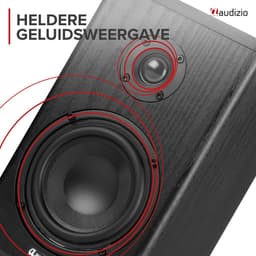 Draadloze speakers - Audizio BS20 speakerset - Luidspreker boxen met Bluetooth - Oplaadbare accu - Antraciet — thumbnail 4