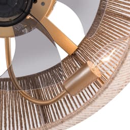 Plafondventilator met licht - Ventilatorlamp - Kamers Koelen - 6 Snelheden Timer - 46 x 18 cm - Bruin — thumbnail 2