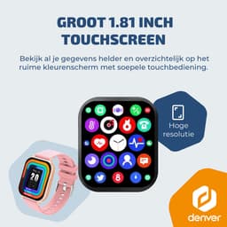 Denver Smartwatch - Android iOS - Notificaties - Sporthorloge - Hartslagmeter - Saturatiemeter - Slaapmonitor - SWC176RO - Roze — thumbnail 5