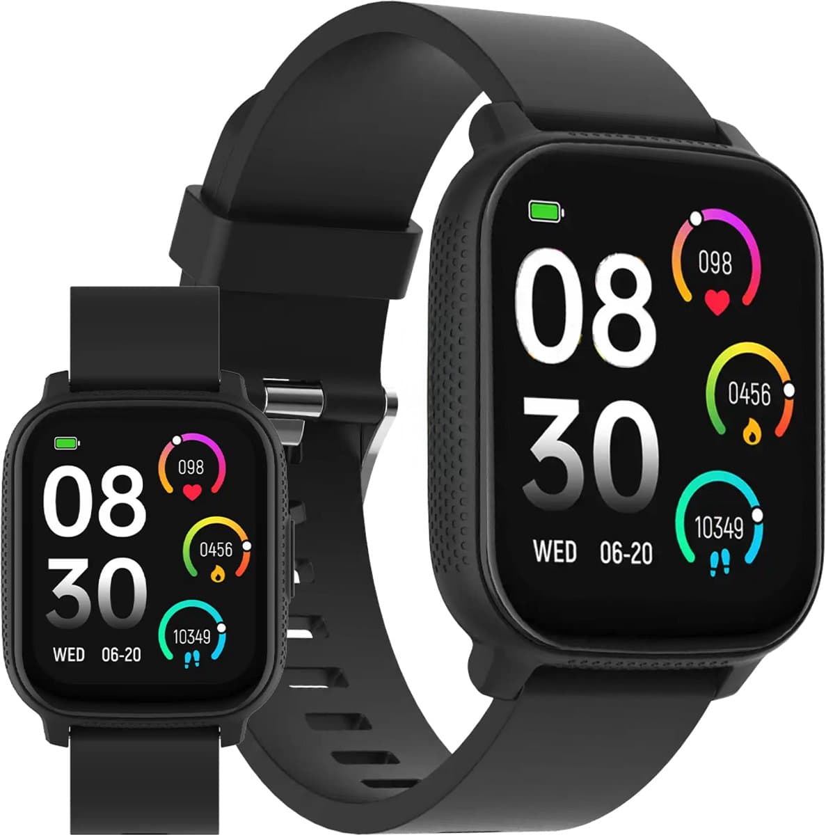 Denver Smartwatch - Android iOS - Notificaties - Sporthorloge - Hartslagmeter - Saturatiemeter - Slaapmonitor - SWC184B - Zwart — afbeelding 1