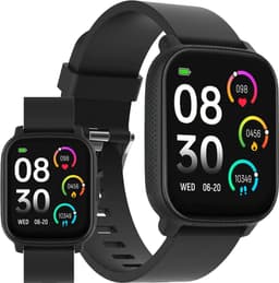 Denver Smartwatch - Android iOS - Notificaties - Sporthorloge - Hartslagmeter - Saturatiemeter - Slaapmonitor - SWC184B - Zwart — thumbnail 1