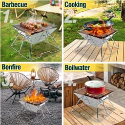 Eenvoudige Houtskool BBQ – Opvouwbare Barbecue met Snelle Montage en Regelbare Hoogte — thumbnail 5