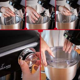 Keukenmachine met 5L kom en 12 snelheden - Kneedmachine met mengaccessoires en spatscherm - Zwart — thumbnail 3