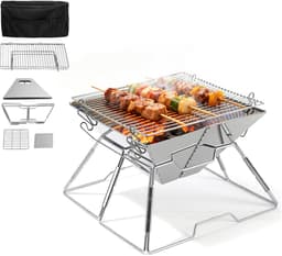 Draagbare Camping Barbecue – Opvouwbare Houtskool BBQ voor Tuin, Balkon en Picknick — thumbnail 1
