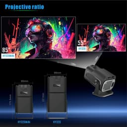 Mini Beamer - Mini Projector - 1920x1080P Full HD - 4K Ondersteuning - 160 Ansi - 12000 Lumen - Streamen Vanaf Je Telefoon / Tablet / PC / Laptop met WiFi & Bluetooth - Zwart — thumbnail 5