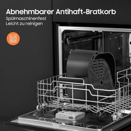 XXL Heteluchtfriteuse 6.5L met Digitale Display en 8 Programma's - Zwart — thumbnail 4
