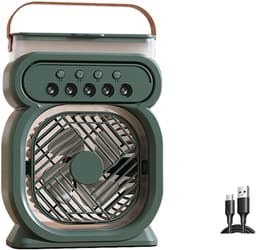 USB-aangedreven bureauventilator, perfect voor studenten, reizigers en kampeerders (groen). — thumbnail 1