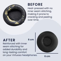 kwmobile 2x oorkussens geschikt voor Bose A20 Aviation Headset - Earpads voor koptelefoon in zwart — thumbnail 2