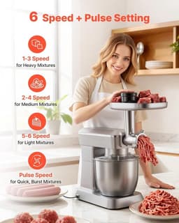 Elektrische Keukenmachine – Foodprocessor – Mixer – Blender – Deegkneder – 1300 W Motor – 4,3 L Roestvrijstalen Mengkom — thumbnail 3