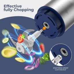Keukenmachine - Mini hakker - Snel ingrediënten hakken - Krachtige 300W motor - 2L glazen kom - Zilver — thumbnail 2