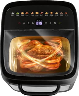 Heteluchtoven met panoramadak - Airfryer mini-oven - Grote maaltijden bereiden - 9 functies 125 liter - XXL accessoireset - Mat zwart — thumbnail 5