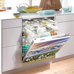 Vaatwasser Magneet Cover - Keuken Decoratie - Keuken Opfrissen - Aanpasbare Maat - 23x26 Inch - Rennend Paard Berg — thumbnail 5