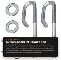 Dailygoods- Deck Lift Hanger Rod kit - Vervangt onderdeelnummers GX24864/GX21718 - Compatibel met E-serie en D-serie - Hoge kwaliteit - Voor diverse modellen - Inclusief bevestigingsmaterialen - Hefframe — thumbnail 5