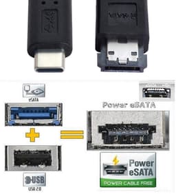USB-C naar eSATA Kabel voor Externe Harde Schijf (HDD/SSD) - 1 Meter — thumbnail 5